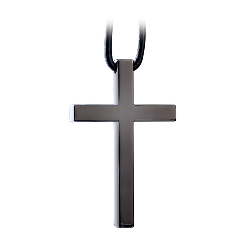Fsforcar Cross Hanging Ornaments for Car Rear View Mirror  Cross Metal Car Charm  Pendant Decoration for Car  Truck  Home Decor (Black) - Image 1